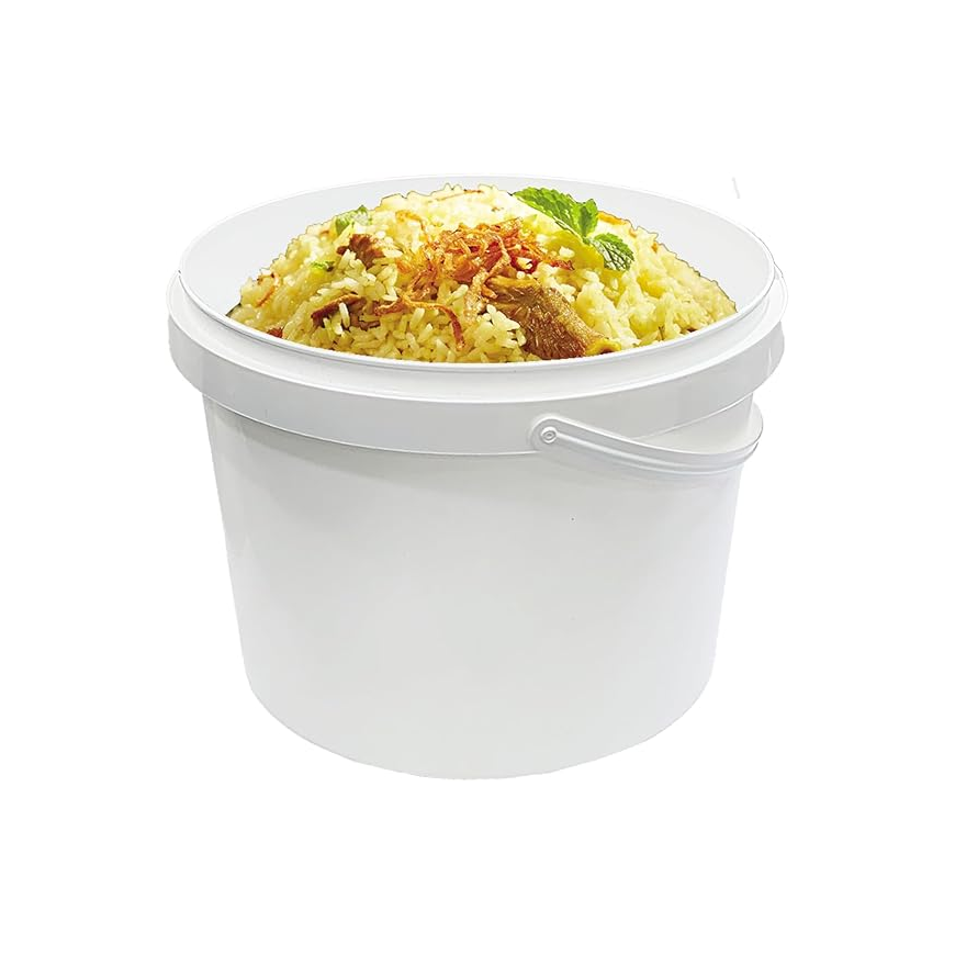 Biriyani Bucket Container 5 kg white Pack Of 5 Pcs