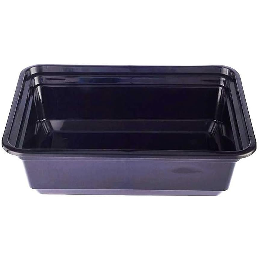 Black Base Rectangular Food Containers with Lids – 16 oz | 5 Pack
