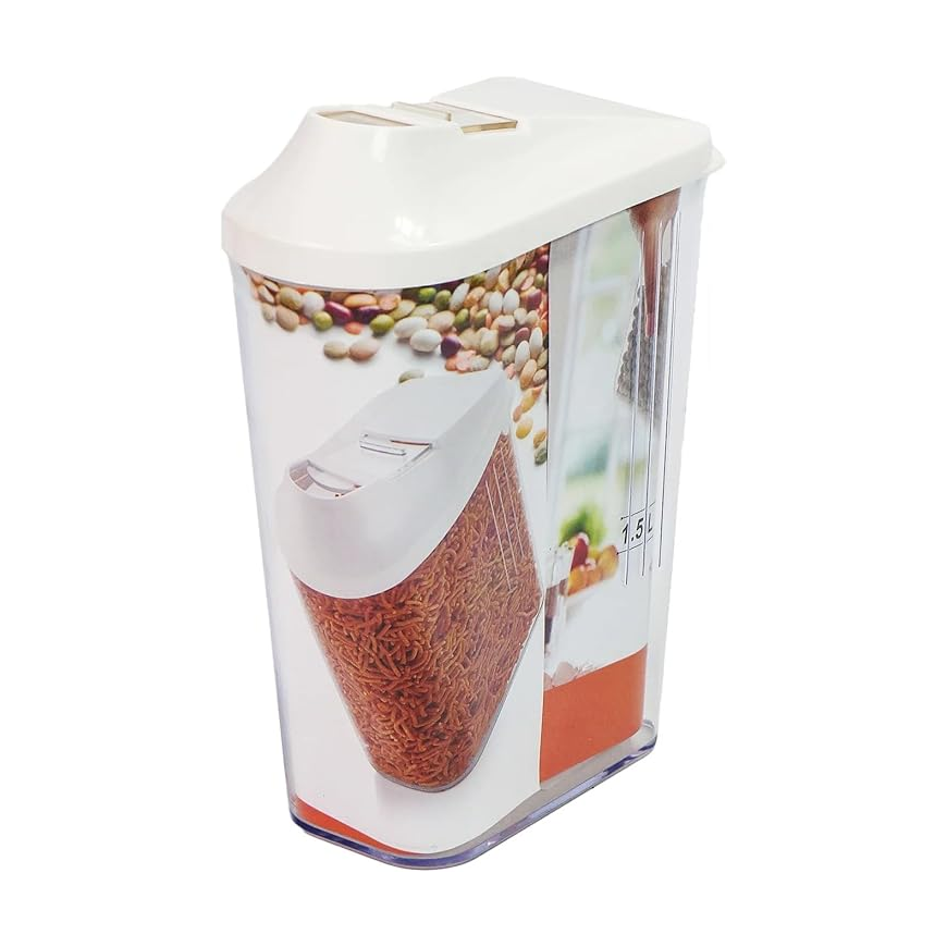 1.5 Litre Skippar Plastic Storage Container with Flip lock lid, Storing dry food, Pulses and Spices, Sugar Container,