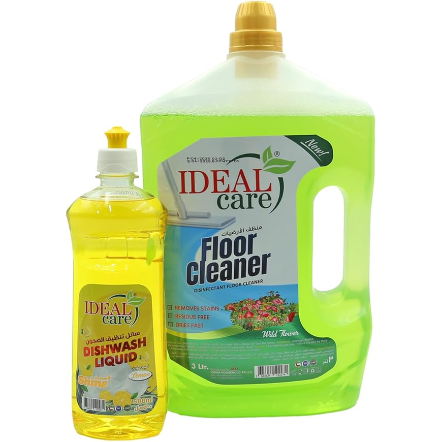 Ideal Care Floor Cleaner Liquid Pro 3L & Dishwash Liquid 500ml Combo Pack Secondary image