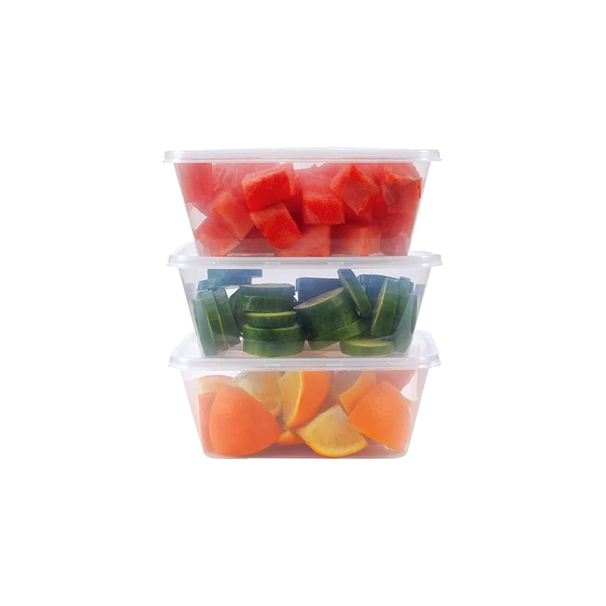 Microwave-Safe Square Food Containers with Lids – 750 ml | 5 Pack