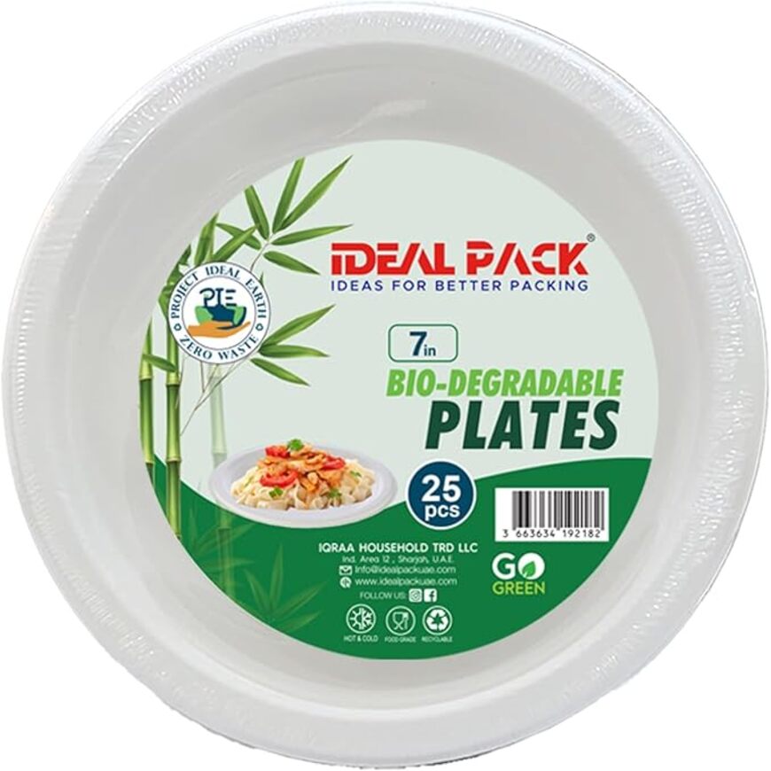 Biodegradable Plate 7-inch – 25 Pieces