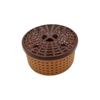 Nakoda Coco Oval Shape Plastic Storage Basket with Lid (Light Coffee)
