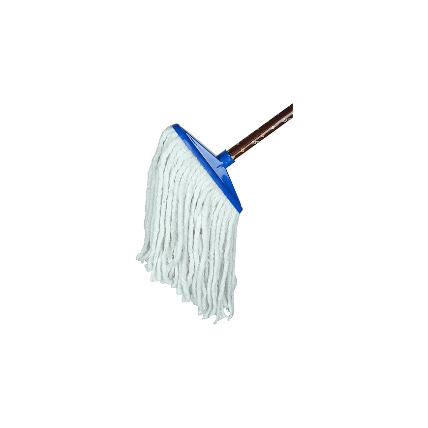 Cotton Floor Mop With Wood Handle, White, 2 Pack