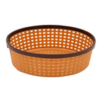 Nakoda Coco Oval Shape Plastic Storage Basket with Lid (Light Coffee)