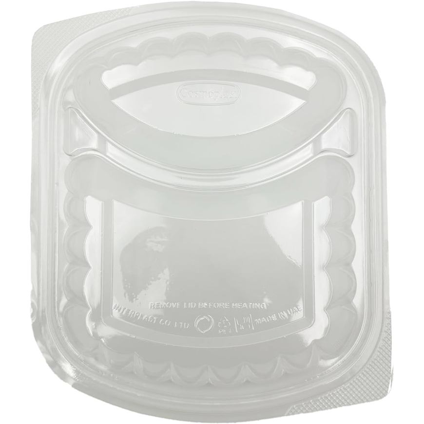 Black Base 2-Compartment Food Containers with Lids – 5 Pieces