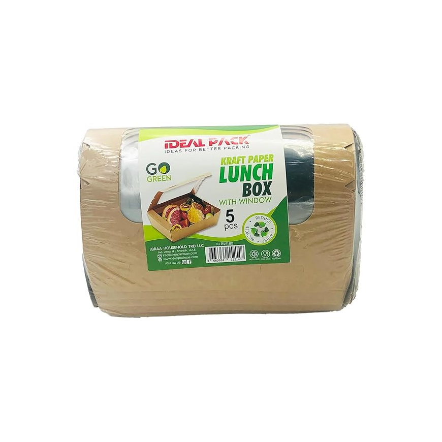 Eco-Friendly Kraft Paper Lunch Boxes (Pack of 10) (KLBW 150)