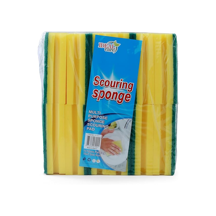 Ideal Care- Heavy Duty Cellulosic Scrub Sponge -12 units pack Main image