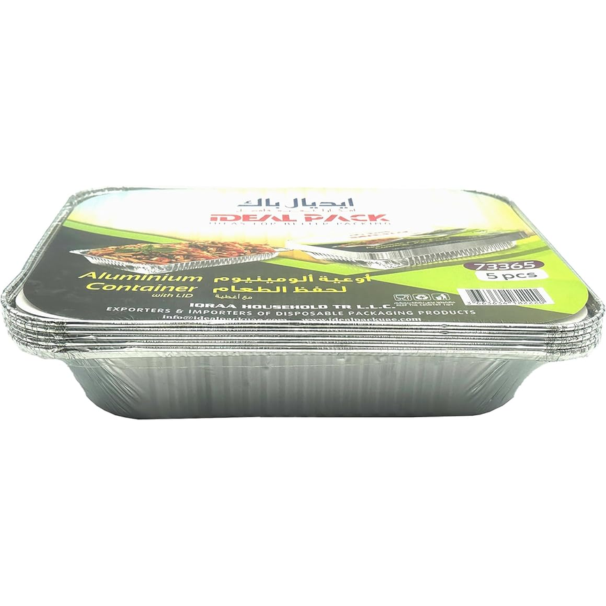 [10 pcs] Disposable Aluminium Food Storage Container with Lids- Lunch Box- Storage box- Take Away. (73365)
