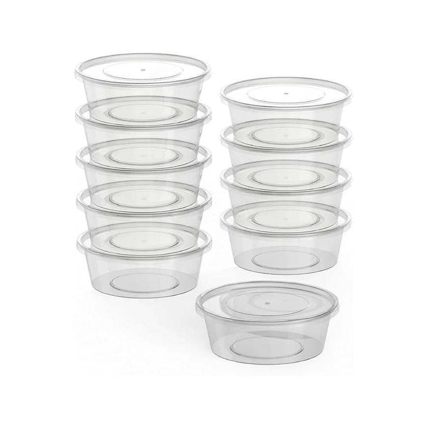 Microwave-Safe Round Food Containers with Lids – 250 ml | 5 PCS