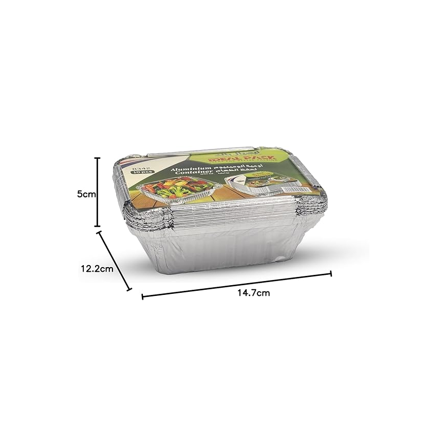 Aluminium - Container - with Lid -8342 [10 pcs] Lunch Box- Storage box Secondary image
