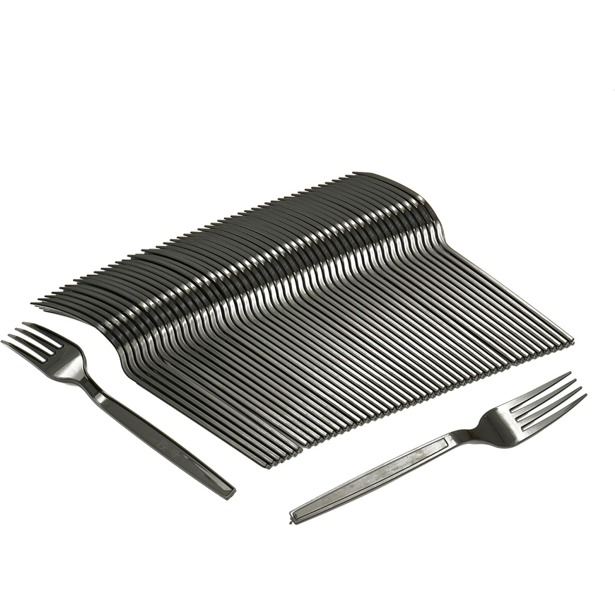Quality Plastic Hd Black Fork, Pack of 50pcs, Black Cutlery