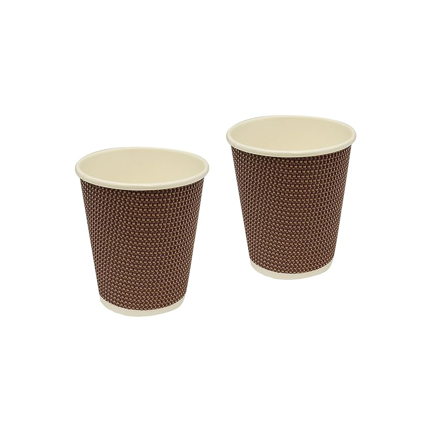 Ripple Paper Cup with Lid, 8oz, Pack of 25pcs, Chocolate & Black Secondary image