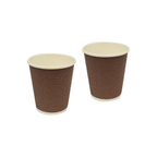 Ripple Paper Cup with Lid, 8oz, Pack of 25pcs, Chocolate & Black