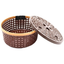 Nakoda Coco Oval Shape Plastic Storage Basket with Lid  (coffee)