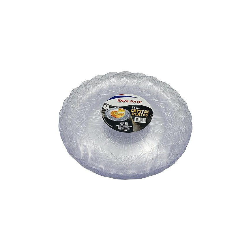 Crystal-Look Plastic Plates – 33 cm Main image