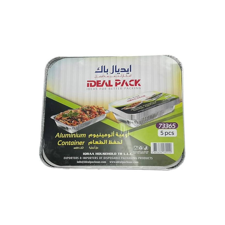 [10 pcs] Disposable Aluminium Food Storage Container with Lids- Lunch Box- Storage box- Take Away. (73365) Main image