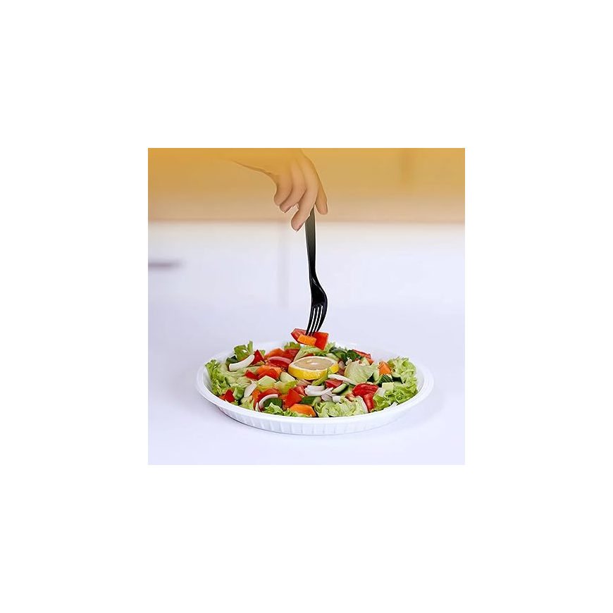 7-Inch Plastic Plates | Small Round Plates for Snacks, Salads, and Desserts