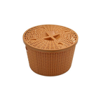 Nakoda Coco Round Shape Plastic Storage Basket with Lid
