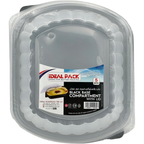 Black Base Single Compartment Food Containers with Lids – Pack of 5