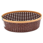 Nakoda Coco Oval Shape Plastic Storage Basket with Lid  (coffee)