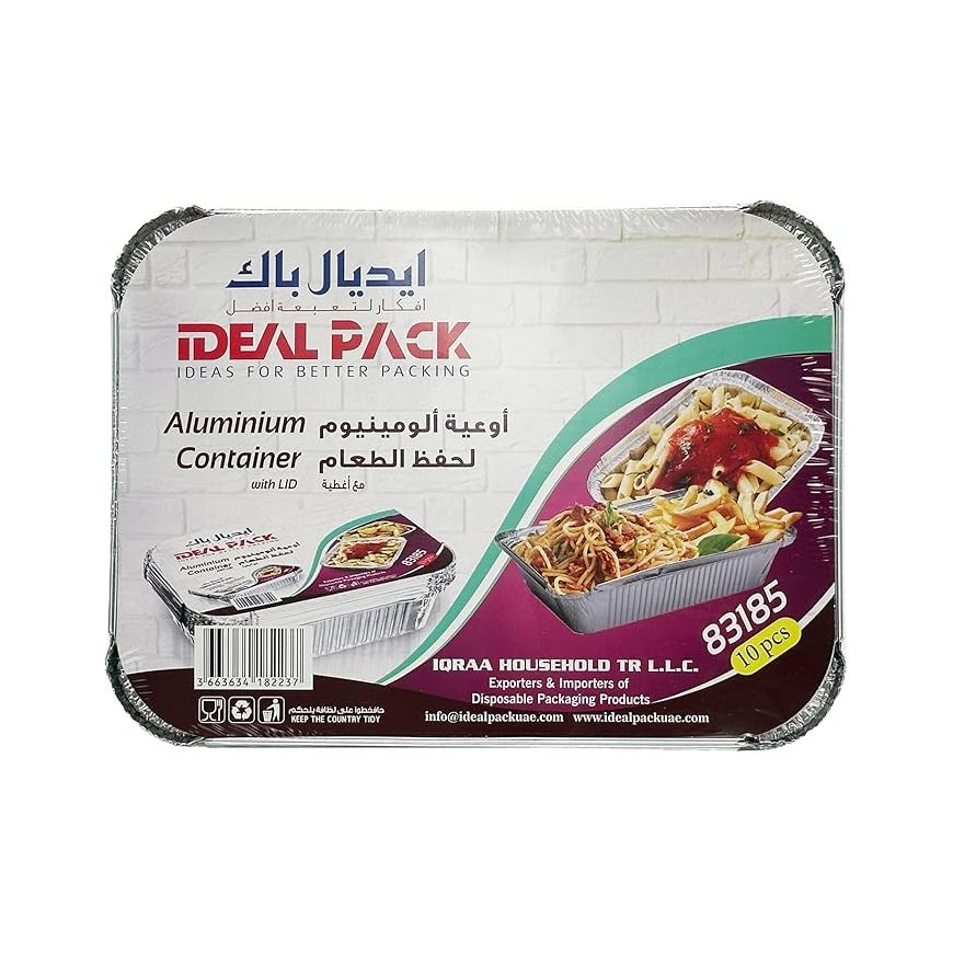Aluminium Foil Food Containers with Lids – 10 Pcs | Model 83185
