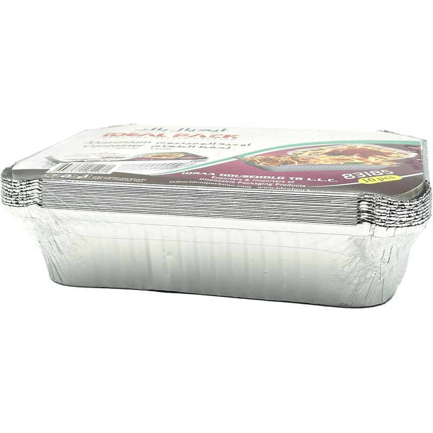 [10 pcs] Disposable Aluminium Food Storage Container with Lids- Lunch Box- Storage box- Take Away. (83185)