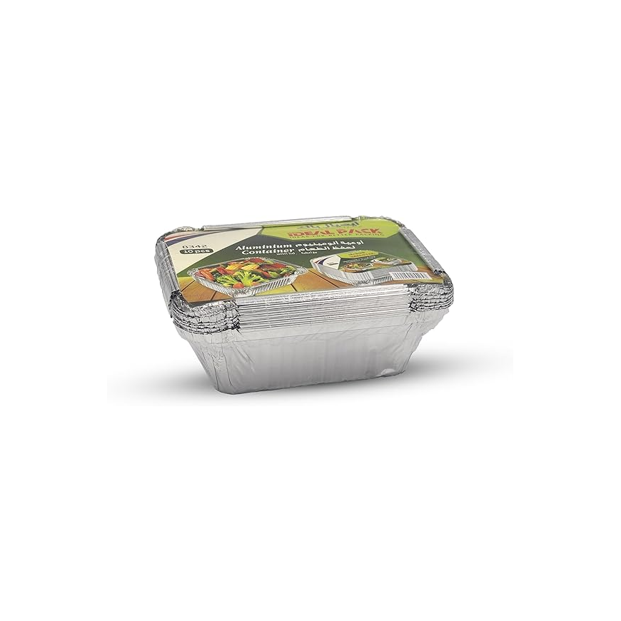 Aluminium - Container - with Lid -8342 [10 pcs] Lunch Box- Storage box