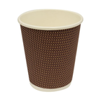 Ripple Paper Cup with Lid, 8oz, Pack of 25pcs, Chocolate & Black