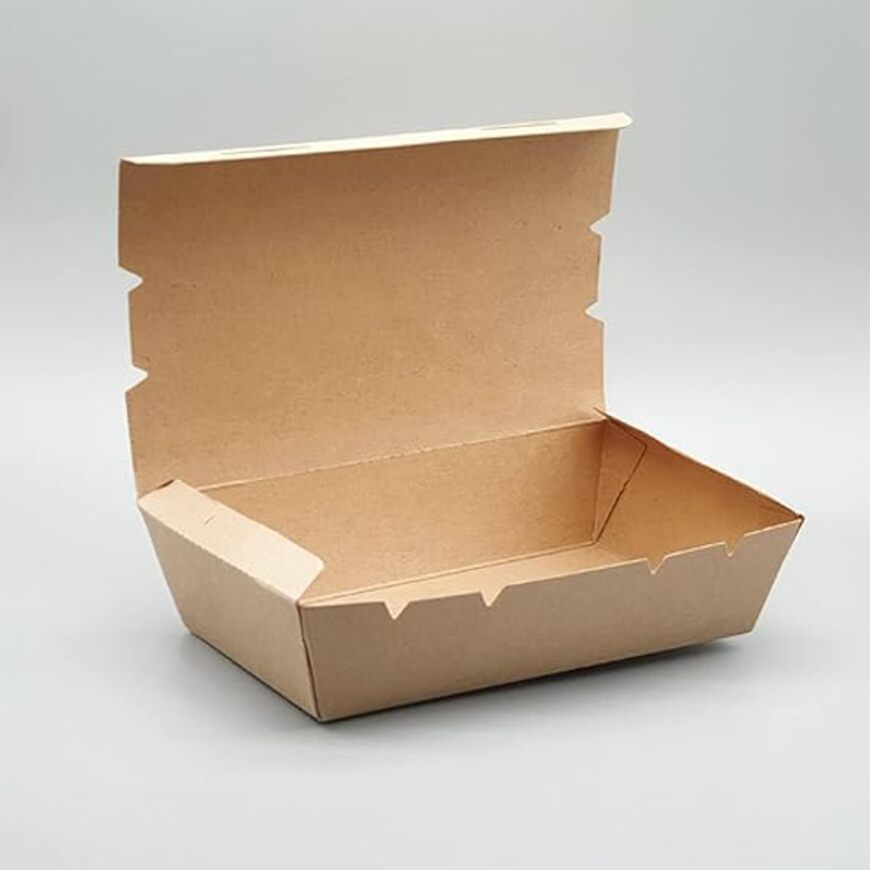 Kraft Lunch Boxes – KLB120 | 5 Pcs | Eco-Friendly Paper Takeaway Boxes Without Window