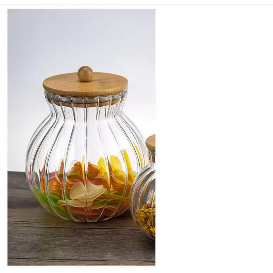 1000 ml Glass Jar with Wooden Lid