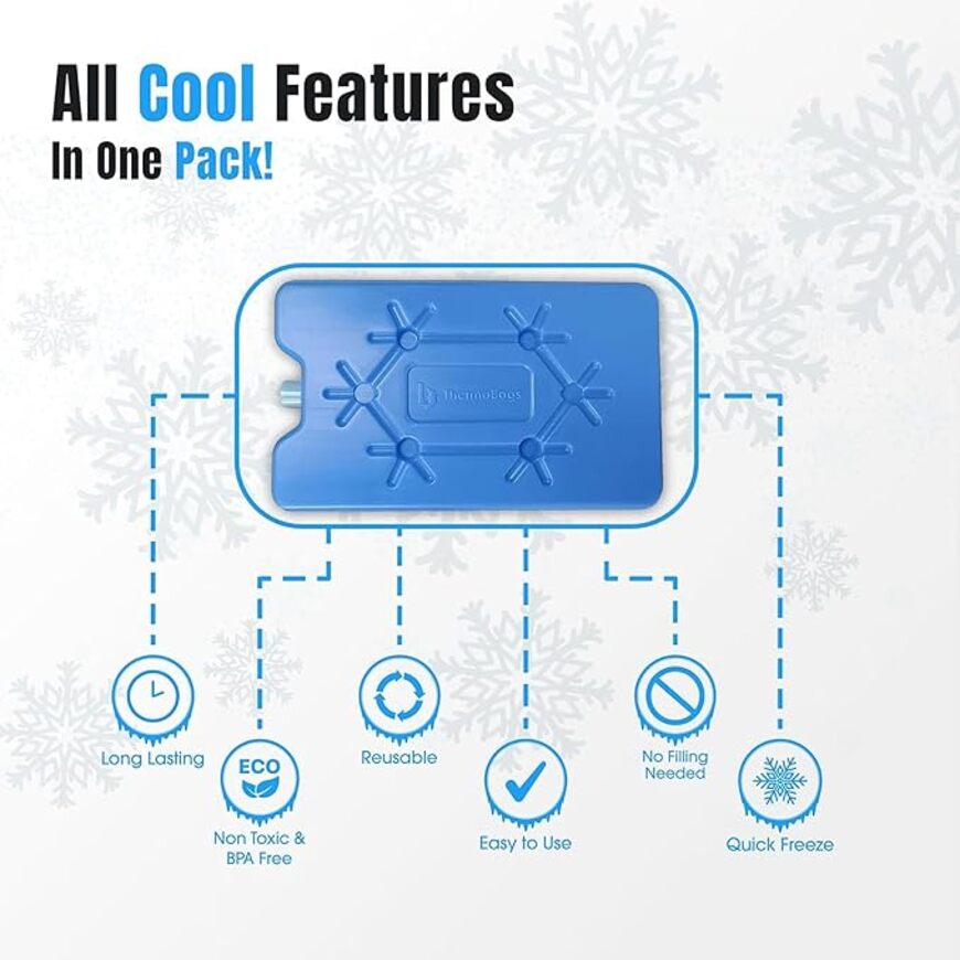 Reusable Ice Packs for Cooler Boxes, Lunch Bags, and Food Storage