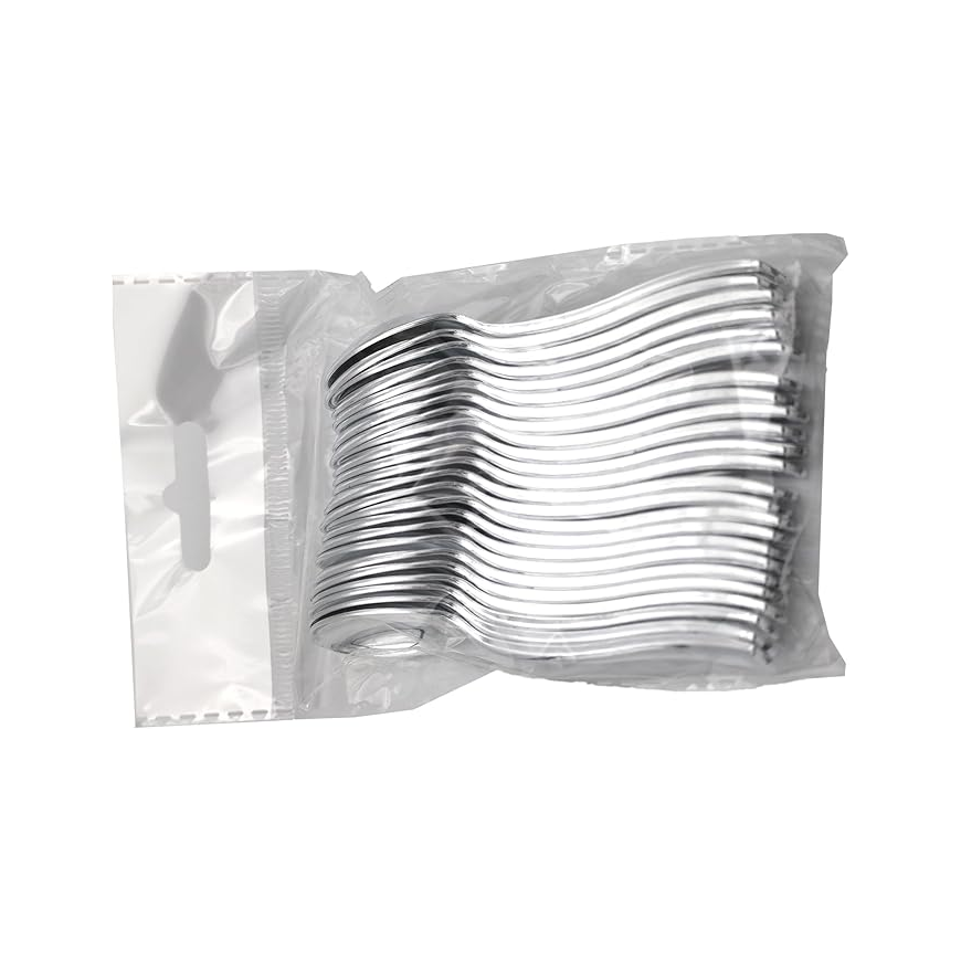 Silver Plastic Spoons – 25PCS Main image