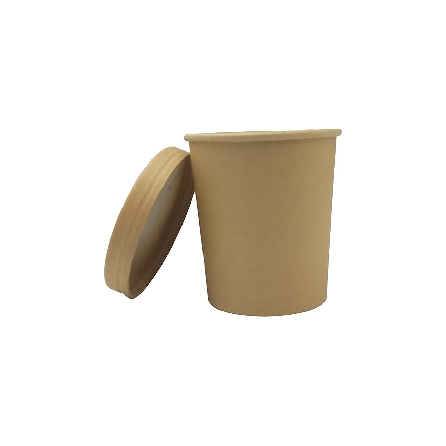 IDEAL PACK16 oz Kraft Paper Noodle Bowl with Kraft Lid