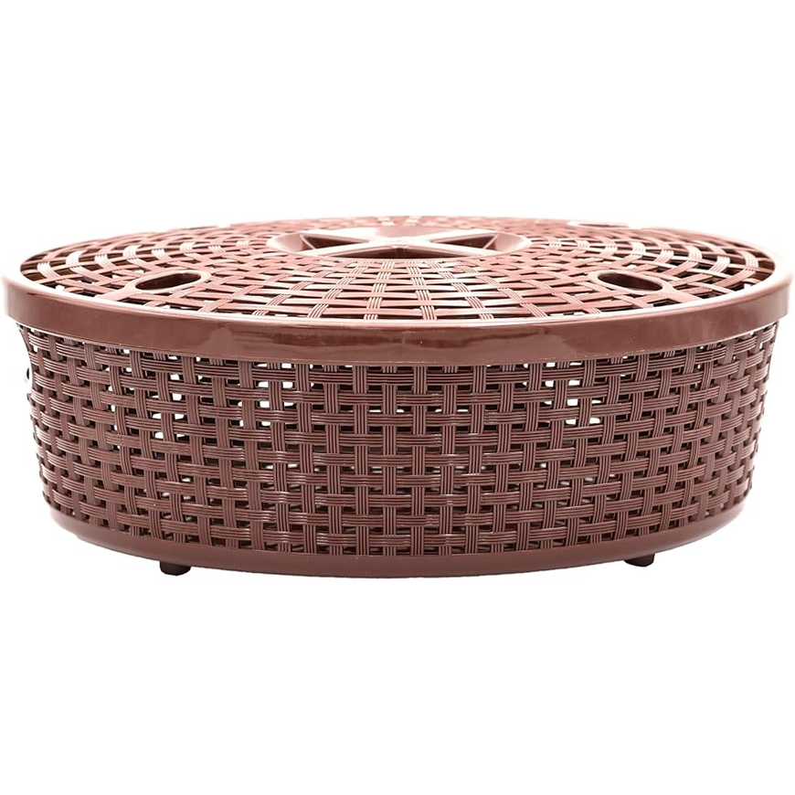 Nakoda Coco Oval Shape Plastic Storage Basket with Lid