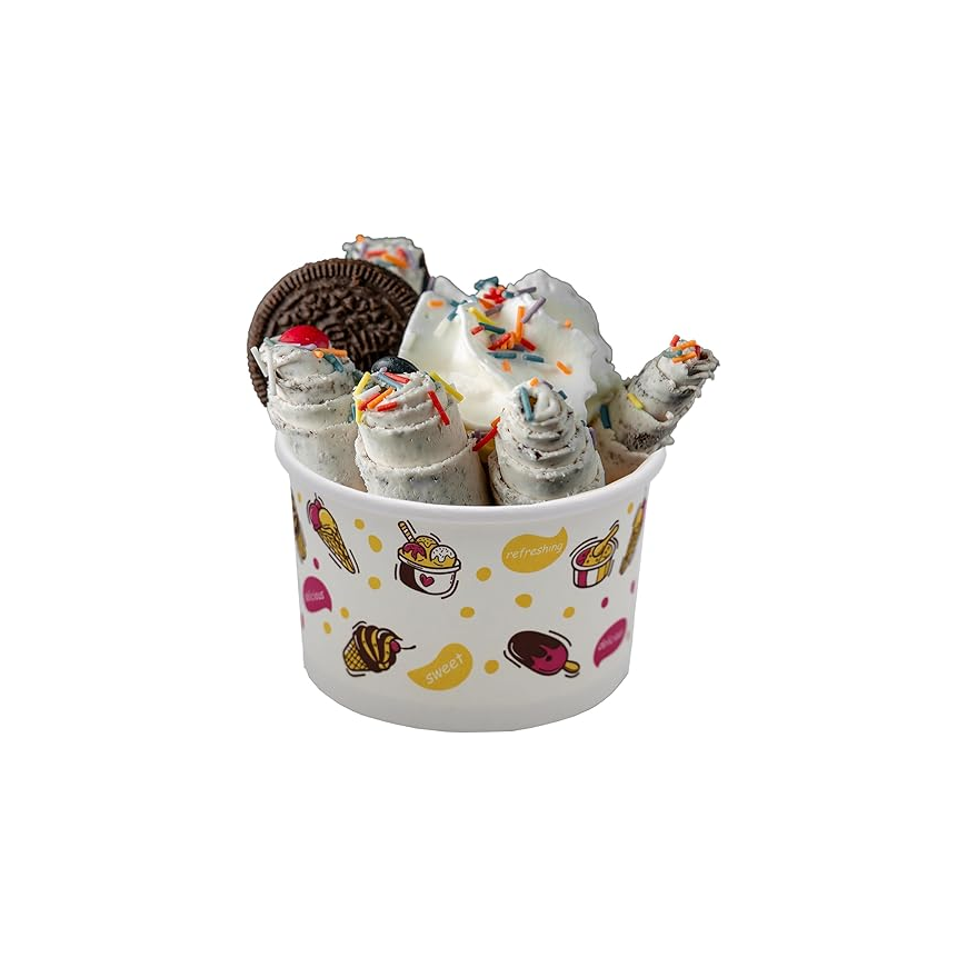 Printed Paper Ice Cream Cup  6 oz 50 PCS