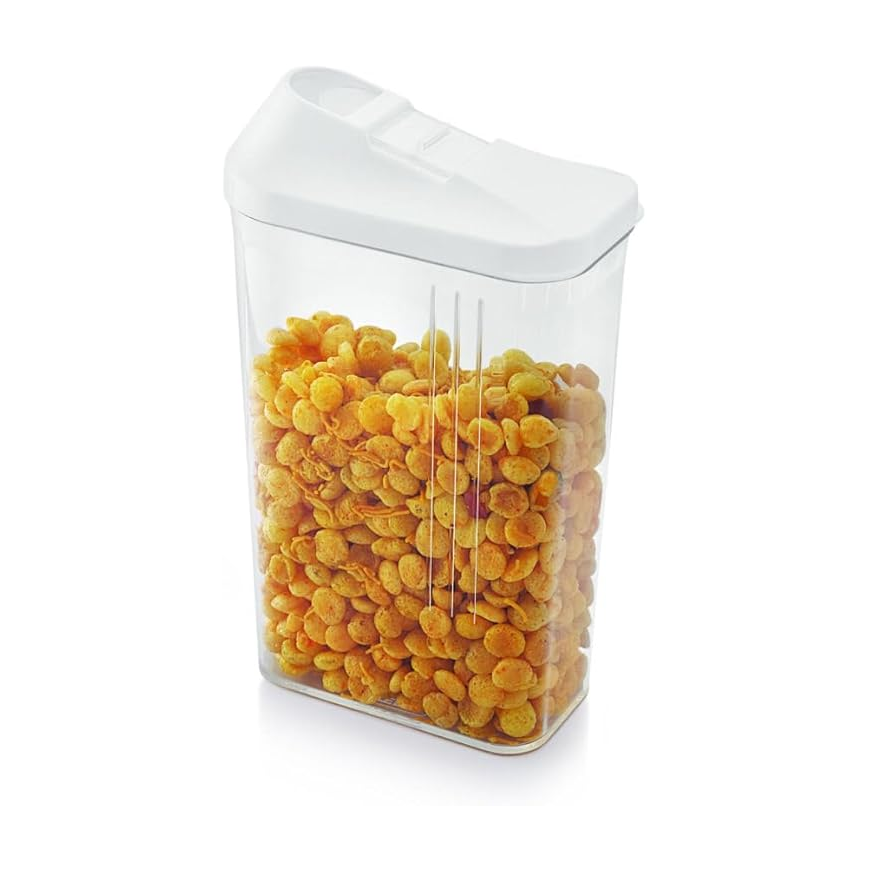 1.5 Litre Skippar Plastic Storage Container with Flip lock lid, Storing dry food, Pulses and Spices, Sugar Container,