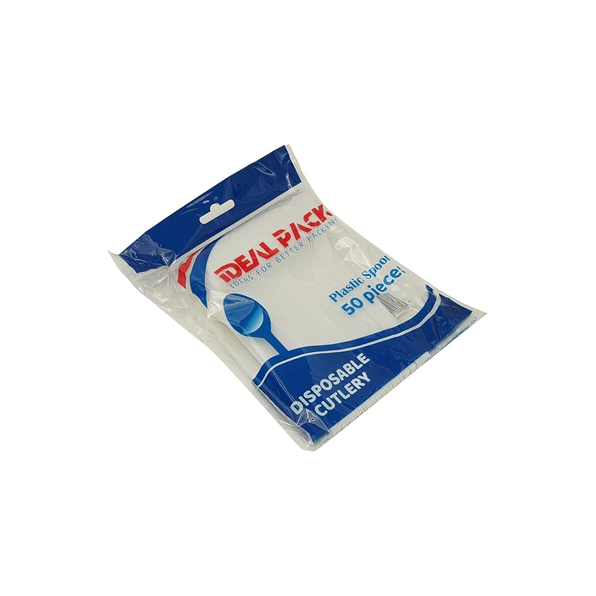 Disposable Cutlery Plastic Spoon, Pack of 50pcs, White Main image