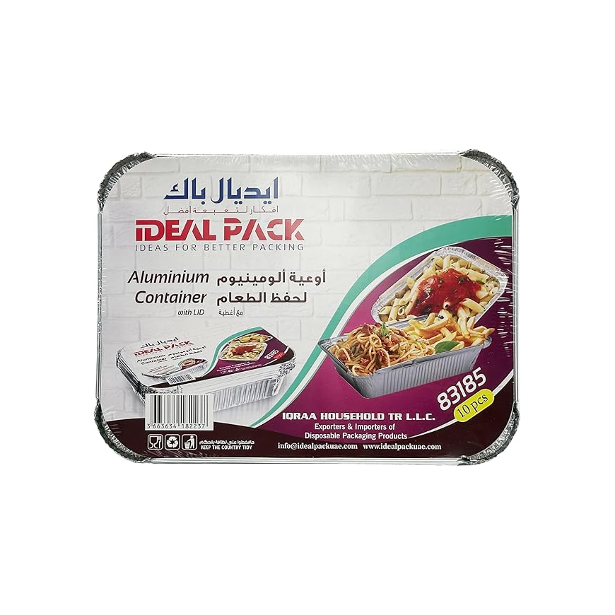 [10 pcs] Disposable Aluminium Food Storage Container with Lids- Lunch Box- Storage box- Take Away. (83185)