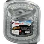 Black Base 2-Compartment Food Containers with Lids – 5 Pieces