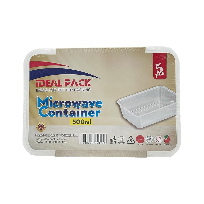 Microwave-Safe Food Containers with Lids – 500 ml | 5 Pack Main image