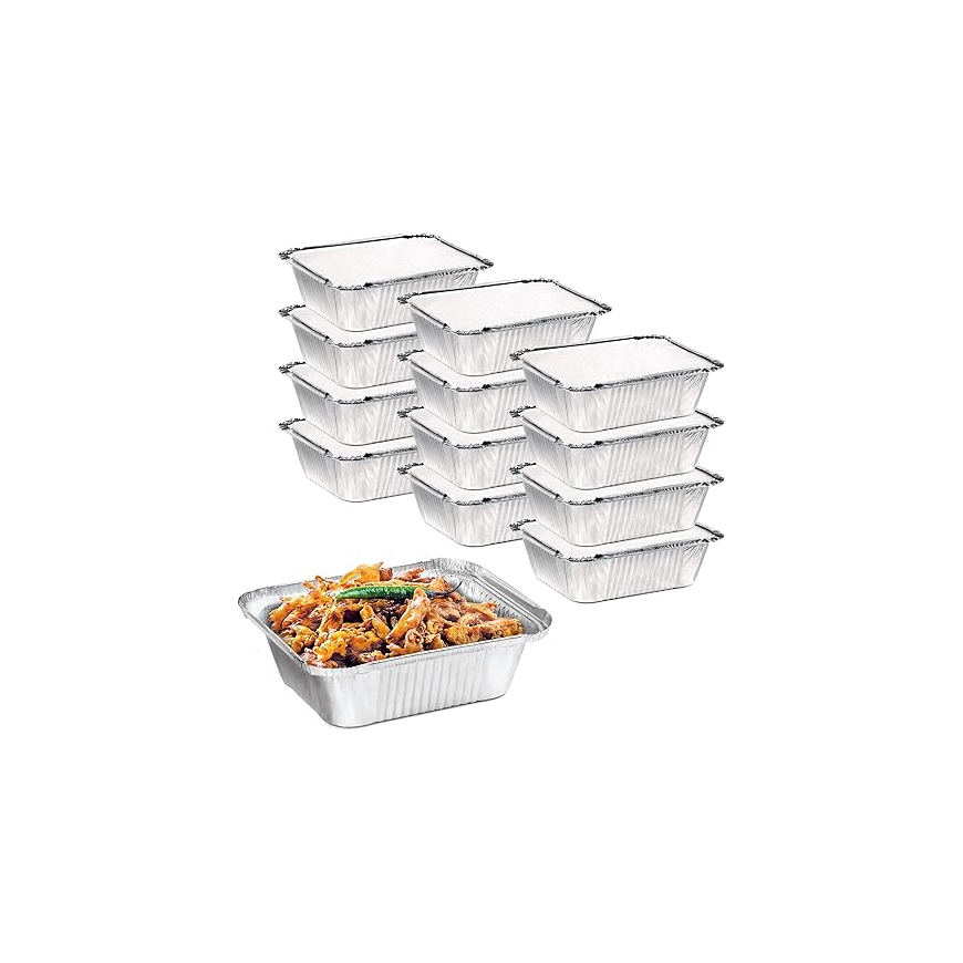 Disposable Aluminium foil food Container With Lid8389-50 PCS