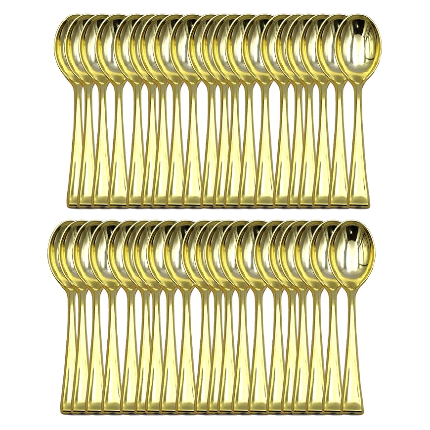 Golden Colour Plastic Mini Spoons