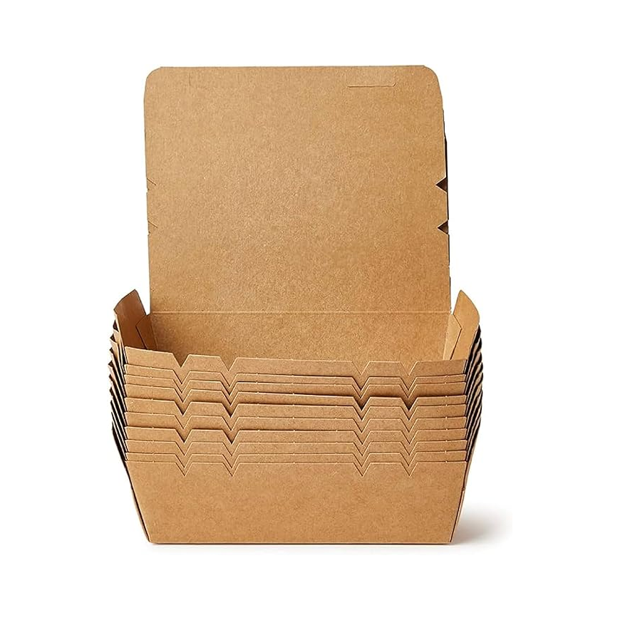 Kraft Lunch Boxes – KLB120 | 5 Pcs | Eco-Friendly Paper Takeaway Boxes Without Window