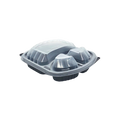3-Compartment Black Microwavable Containers – Wholesale
