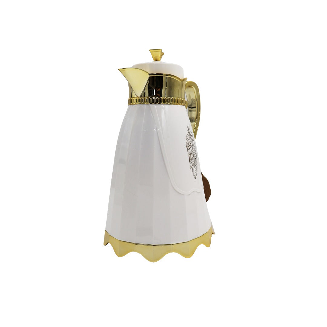 Luxury Arabic Coffee Thermos Flask – Elegant White & Gold Vacuum Insulated Secondary image