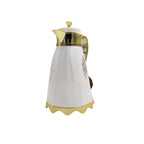 Luxury Arabic Coffee Thermos Flask – Elegant White & Gold Vacuum Insulated