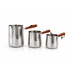 Stainless Steel Milk Pot with Wooden Handle
