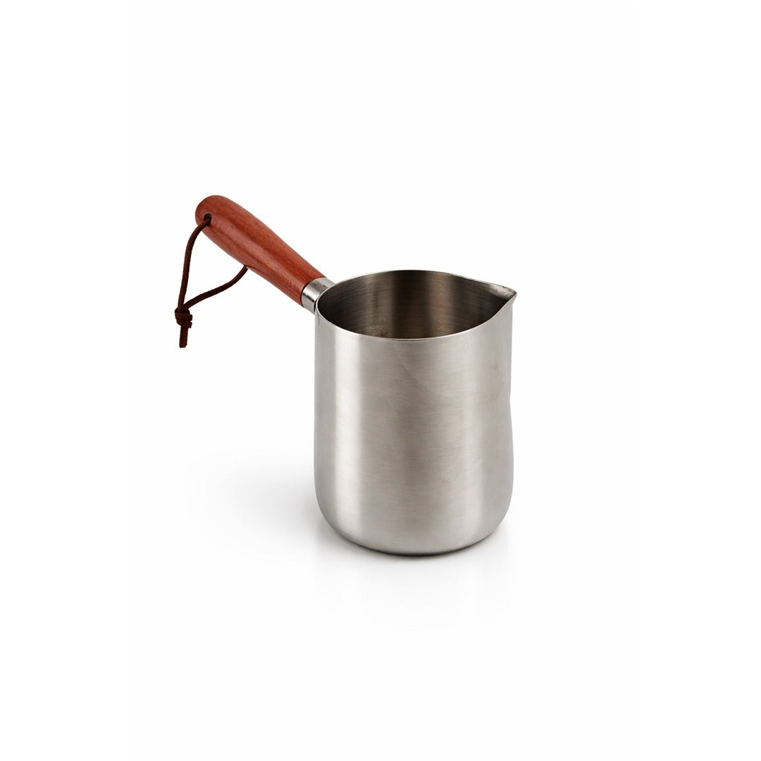 Stainless Steel Milk Pot with Wooden Handle