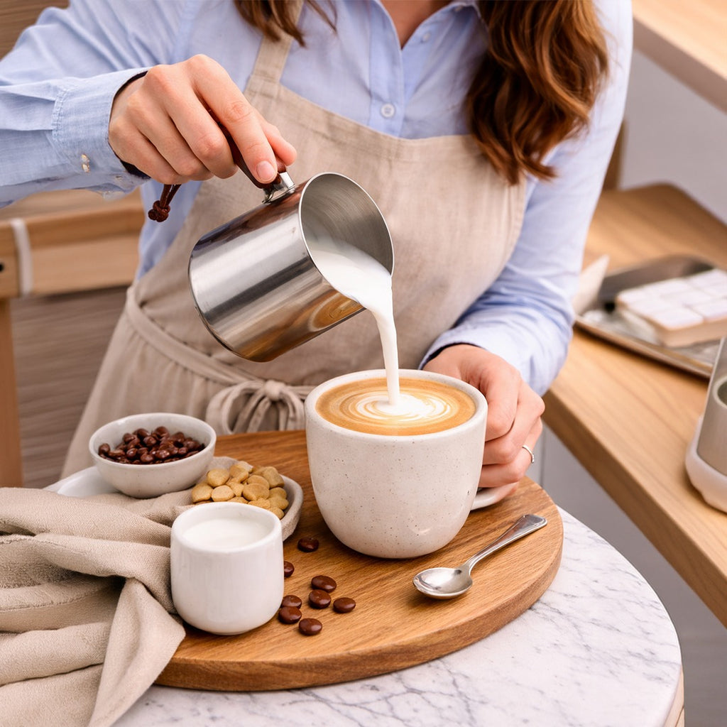 Stainless Steel Milk Pot with Wooden Handle